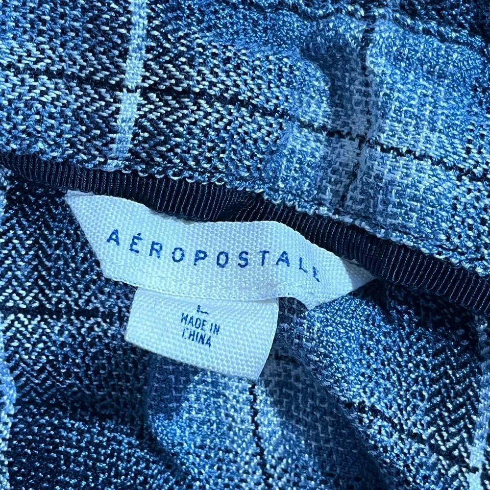 Aeropostale Shirt Women's Large Plaid Flannel Button‎ Long Sleeve  Cowgirl